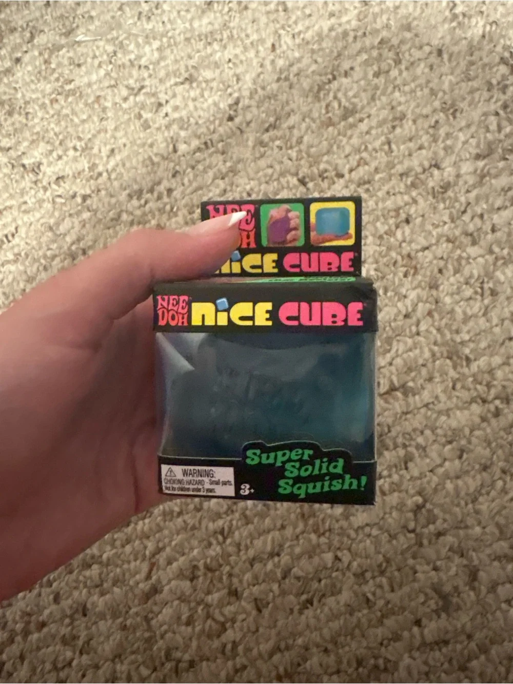 Needoh Nice Cube Super Solid Squish - Teal Blue